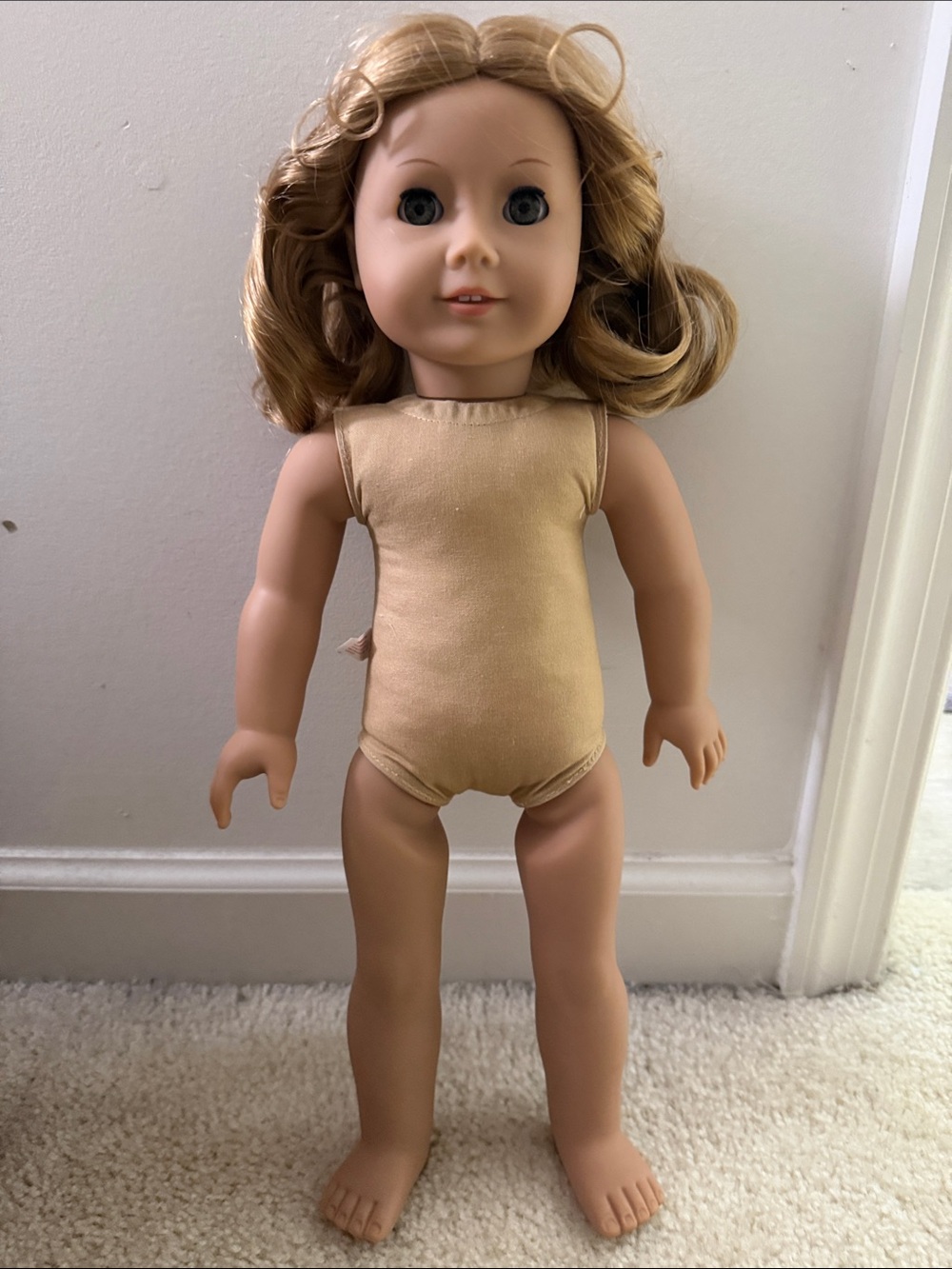 American Girl Blonde Hair Doll in Tan Bodysuit